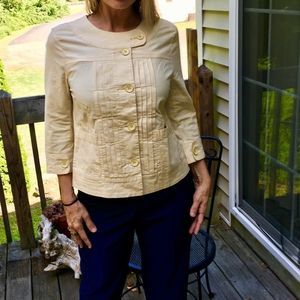 G1 Sailor Goods Jacket Pale Yellow White Stripes Womens Size Medium